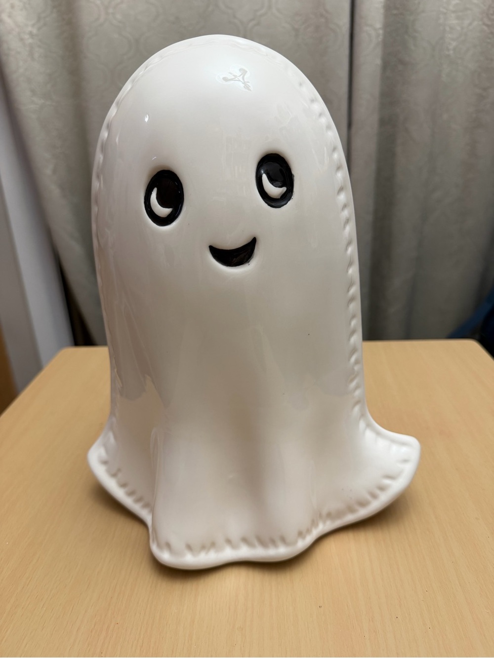 Large White Ceramic Ghost Figurine Accent